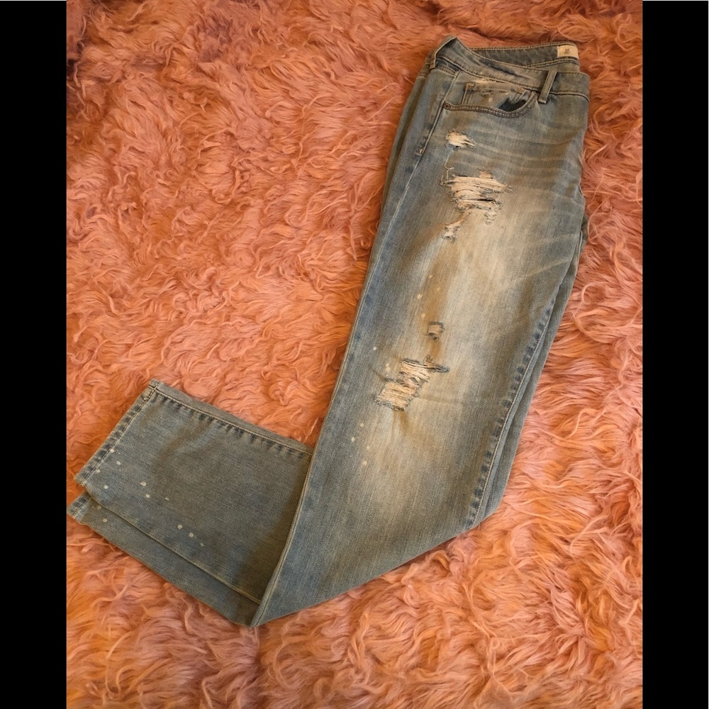 Abercrombie & Fitch destroyed denim jeans.